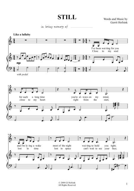 Still Memorial Version Sheet Music