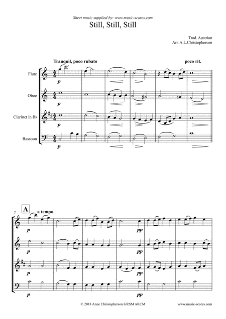 Still Still Still Wind Quartet Sheet Music