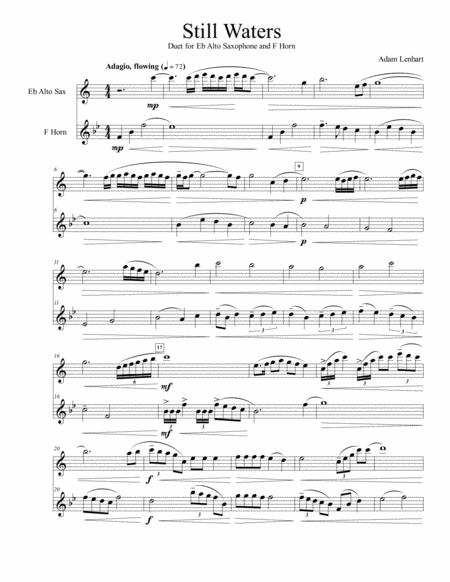 Still Waters Duet For Alto Saxophone And F Horn Sheet Music