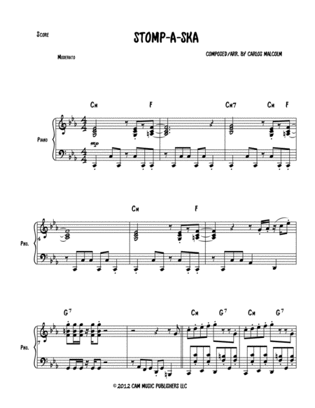 Free Sheet Music Stomp A Ska