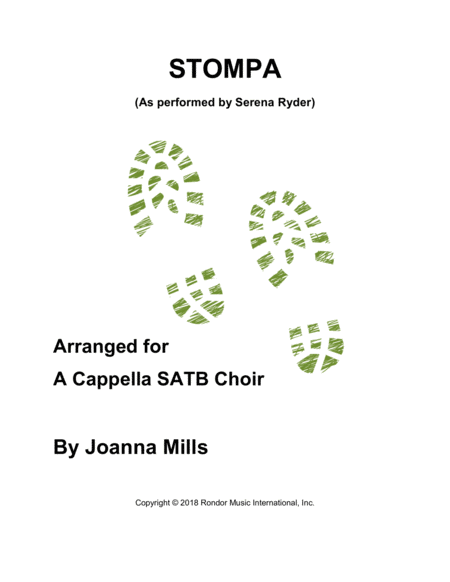 Stompa As Performed By Serena Ryder For Satb A Cappella Choir Sheet Music