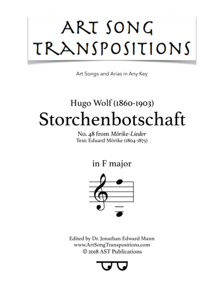 Free Sheet Music Storchenbotschaft F Major