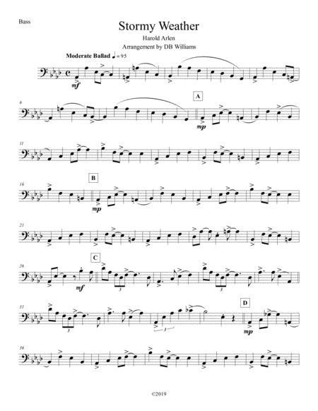 Free Sheet Music Stormy Weather Bass