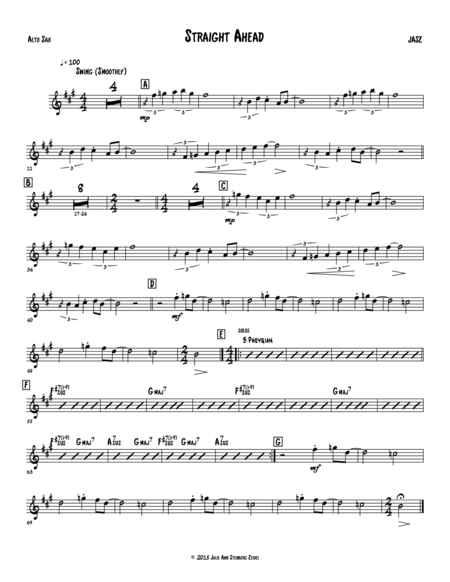 Free Sheet Music Straight Ahead Alto