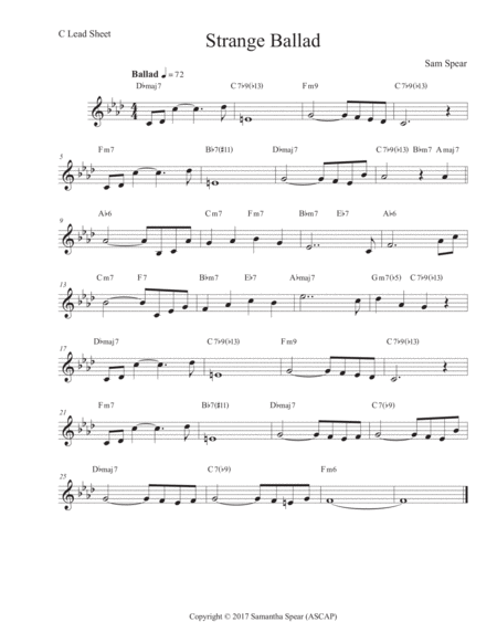 Free Sheet Music Strange Ballad