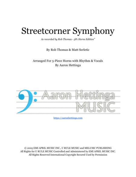 Streetcorner Symphony Rob Thomas Vocal With 5 Horns Rhythm Sheet Music