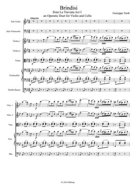 Free Sheet Music String Chamber Series Brindisi