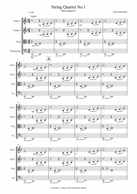 String Quartet No 1 Movement 4 Sheet Music