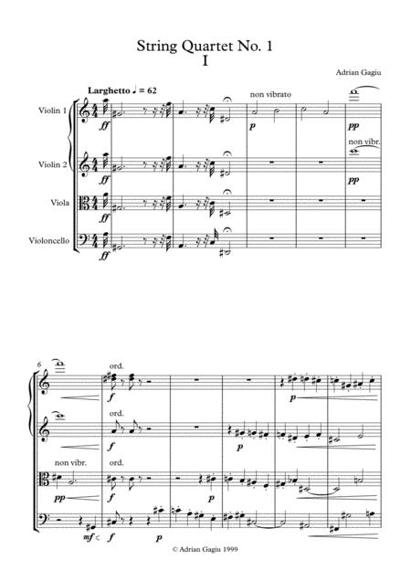 Free Sheet Music String Quartet No 1 Op 12