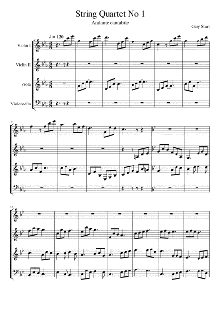 String Quartet Slow Movement Sheet Music