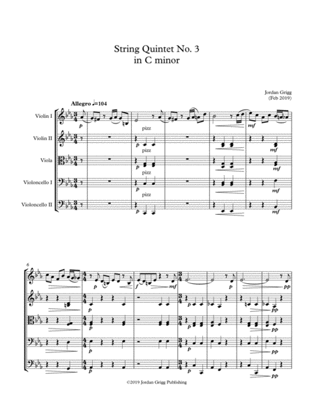 Free Sheet Music String Quintet No 3 In C Minor