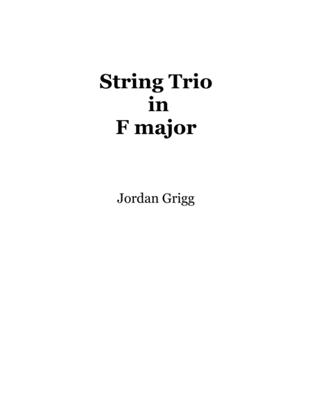 Free Sheet Music String Trio In F Major