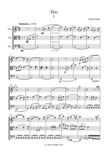 String Trio Op 32 Sheet Music