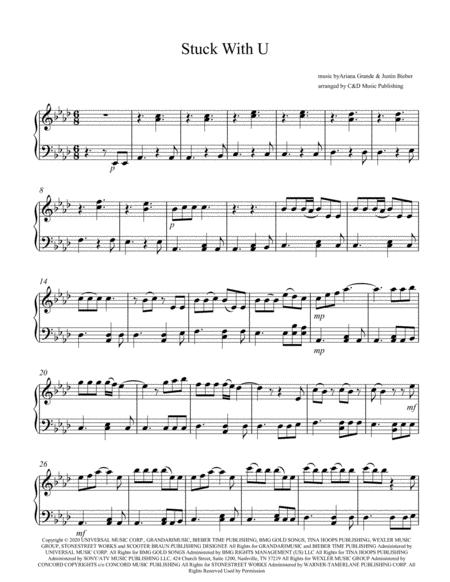 Stuck With U For Easy Piano Sheet Music