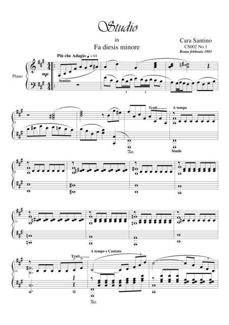 Free Sheet Music Studio No 1 In F Sharp Minor For Piano