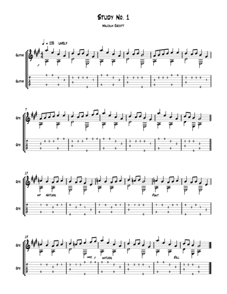 Free Sheet Music Study No 1