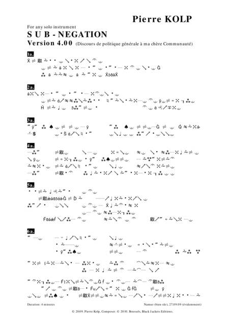 Sub Negation 4 Solo For Any Instrument Sheet Music