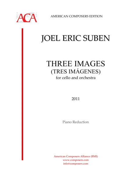 Suben Three Images Piano Reduction Sheet Music