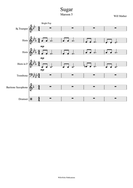 Free Sheet Music Sugar By Maroon 5