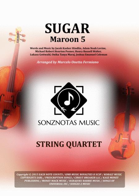 Free Sheet Music Sugar Maroon 5 Sheet Music For String Quartet Score And Parts