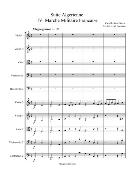 Free Sheet Music Suite Algerienne Iv Marche Militaire Francaise Score