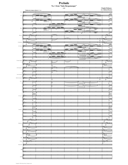 Suite Bergamasque No 1 Prlude Symphonic Band Sheet Music