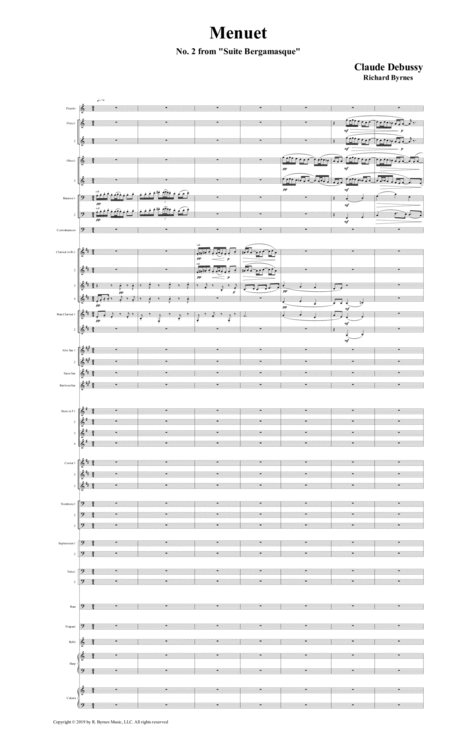 Suite Bergamasque No 2 Menuet Symphonic Band Sheet Music