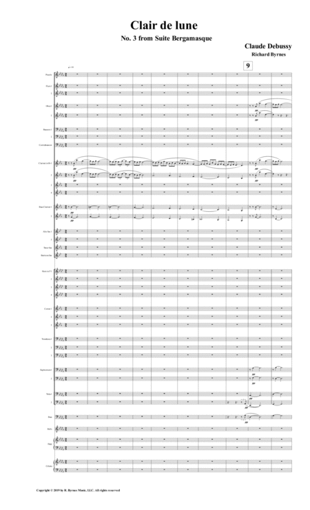 Suite Bergamasque No 3 Clair De Lune Symphonic Band Sheet Music