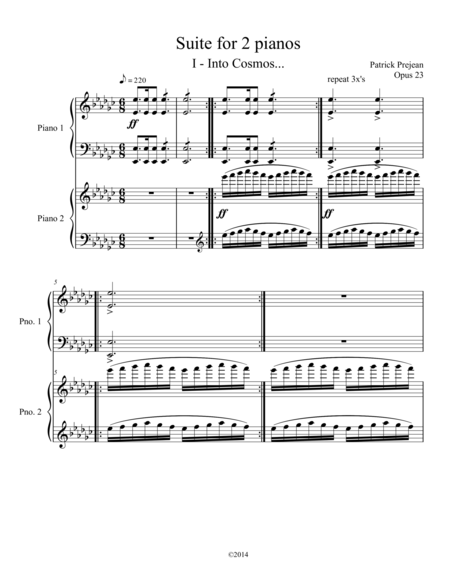 Suite For 2 Pianos Sheet Music