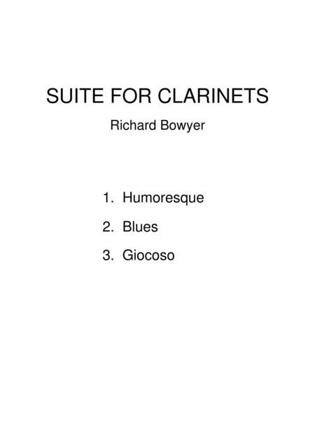 Free Sheet Music Suite For Clarinets