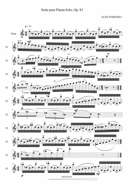 Free Sheet Music Suite For Flute Solo Op 82