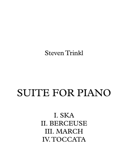 Suite For Piano Sheet Music