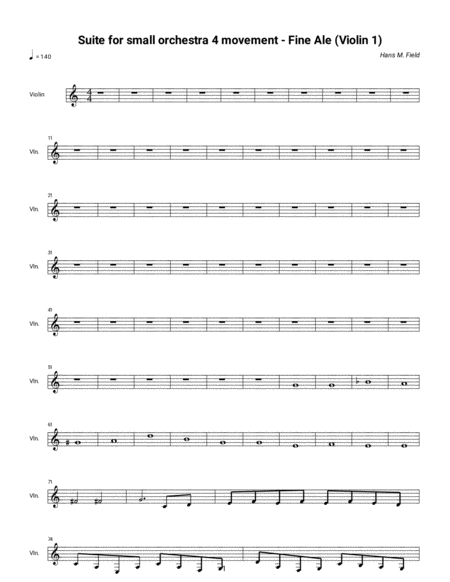 Free Sheet Music Suite For Small Orchestra Fine Ale Violin 1