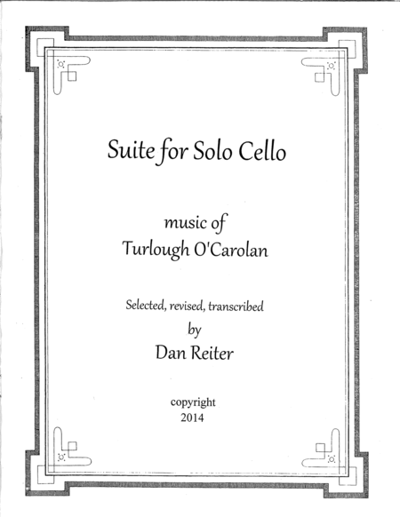 Suite For Solo Cello Music Of Turlough O Carolan Concerts Weddings Sheet Music