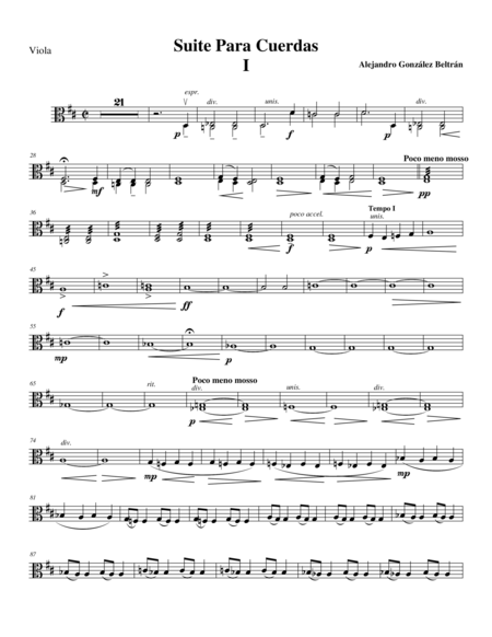 Suite For String Orchestra Mov I Viola Part Sheet Music