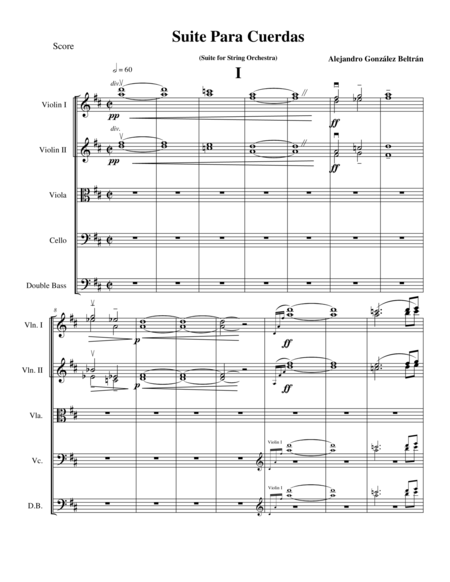 Suite For String Orchestra Mov I Sheet Music