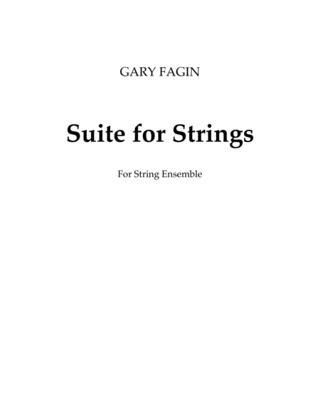 Suite For Strings For String Ensemble Sheet Music