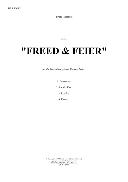 Free Sheet Music Suite From Freed Feier