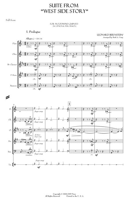 Free Sheet Music Suite From West Side Story