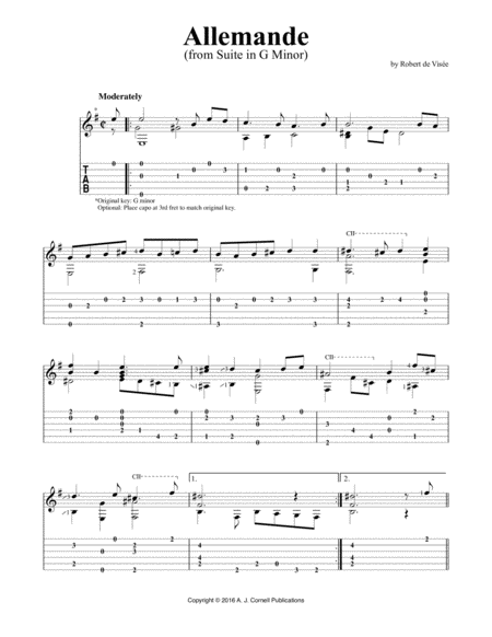 Suite In G Minor Sheet Music