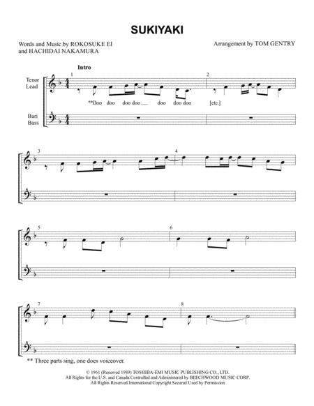 Free Sheet Music Sukiyaki Ssaa