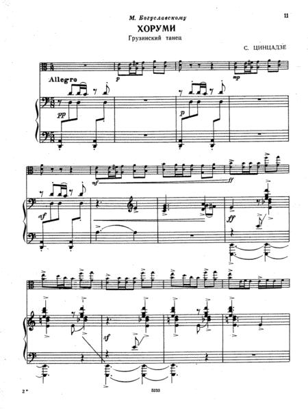 Free Sheet Music Sulkhan Tsintsadze Georgian Dance Khorumi Viola And Piano