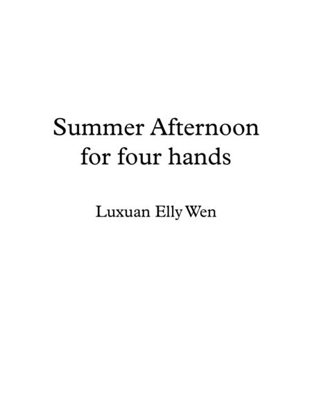 Summer Afternoon Bossa Nova Piano Duet For 1 Piano 4 Hands Sheet Music