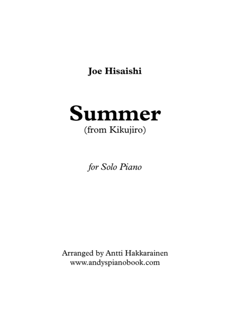 Summer From Kikujiro Piano Sheet Music