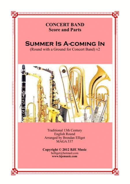 Free Sheet Music Summer Is A Coming In Concert Band Score And Parts Pdf