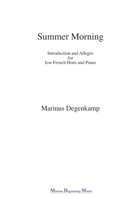 Free Sheet Music Summer Morning For Horn And Piano