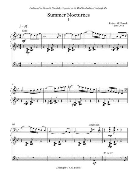 Summer Nocturne 1 Sheet Music