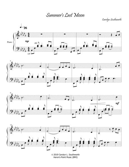 Summers Last Moon Sheet Music