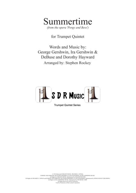 Summertime For Trumpet Quintet Sheet Music