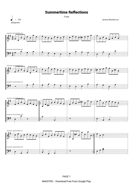 Summertime Reflections Sheet Music